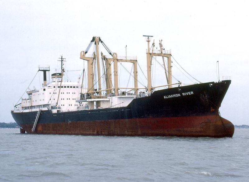 ALIAKMON RIVER laid up in the River Blackwater. Date: 16 October 1982.
